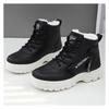 Damen Winter Fleece gefütterte Knöchel Martin Stiefel, Schnürung Dicke Weiche Sohle Mode Stiefel