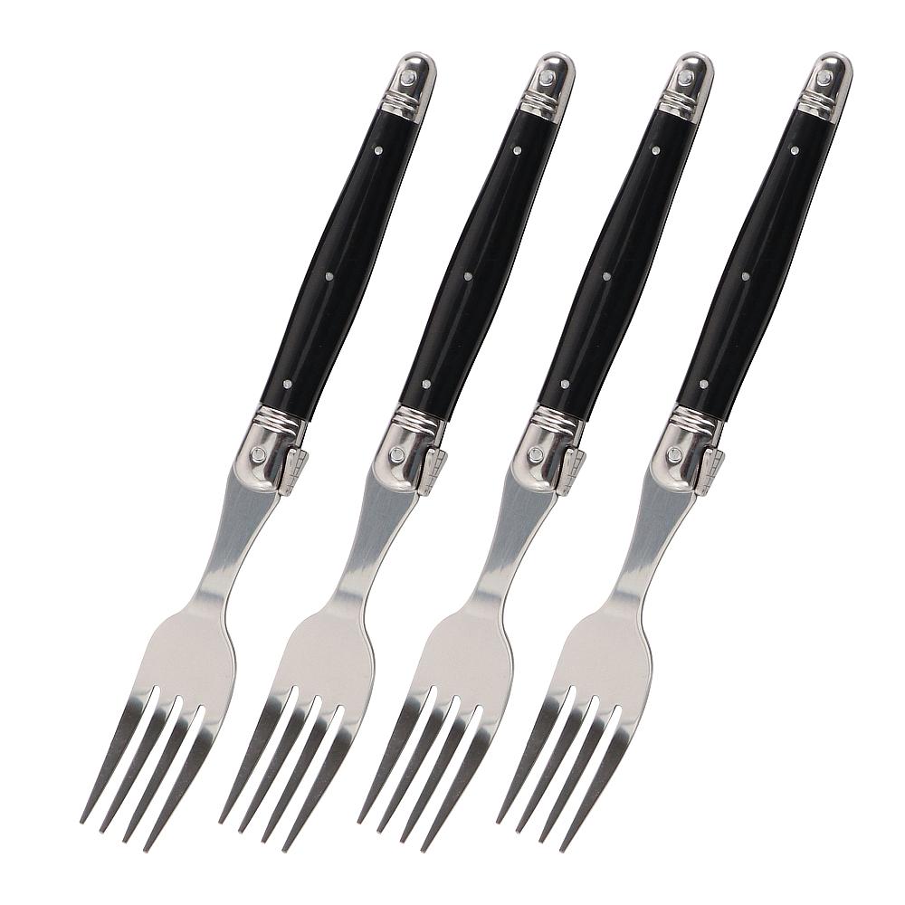 Jaswehome 4 st Rostfritt Stål Bestick Laguiole Bestickset Vassa Biffknivar Gafflar Soppskedar Teskedar Köksmiddagsservis