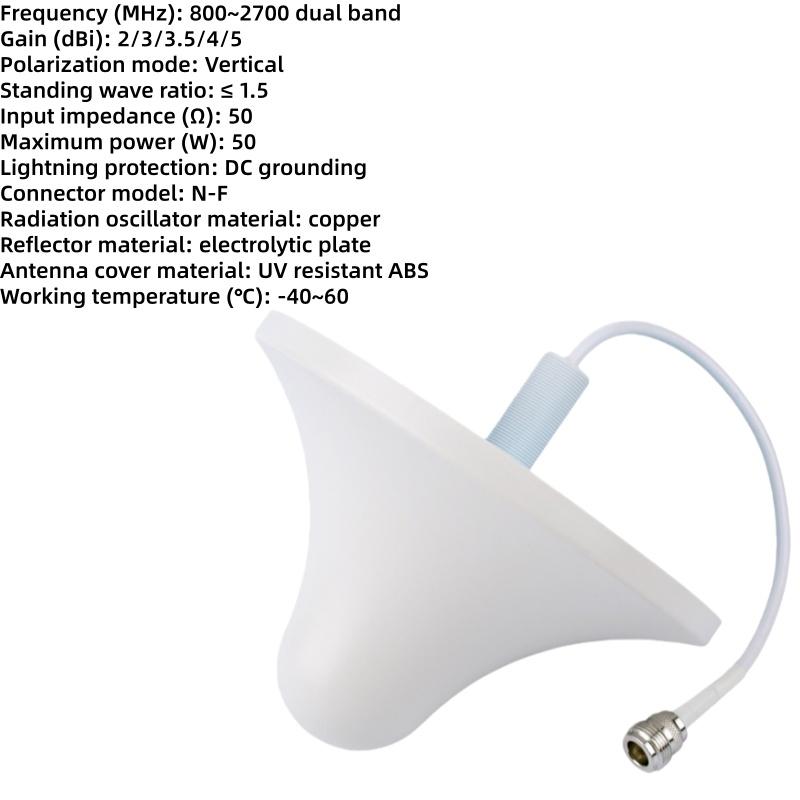 1Pcs N Male Connector Phone Booster Repeater Amplifier Antenna 2G 3G 4G Lte 800-2500/2700Mhz Indoor Ceiling Antenna