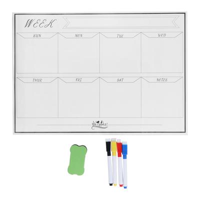 Whiteboard-sticker 42x30cm Magnetisk Återanvändbar Enkel Rengöring Veckovis Rutmönster Whiteboard för Torra Markörer