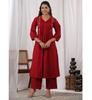 Women Designer Pleated Kurta Pant Set Indian Party Wear Bollywood Top Tunic Kurti Dress