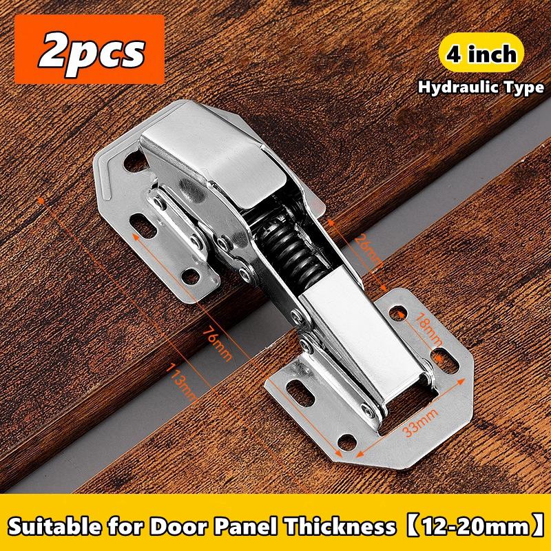 90 Degree Steel Cabinet Hinges No-Drilling Buffer Hinge Kitchen Cabinet Cupboard Hinges DIY Furniture Hardware Tools