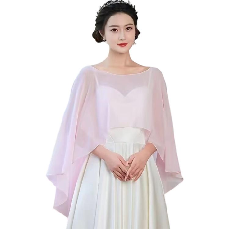 Breathable Polyester Yarn Shawl Wrap For Women Outdoor Activity Sun Protective Capes Scarf for Vacation and Formal Event