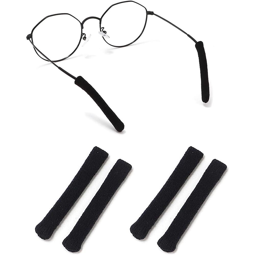 Upgrade Soft Knitting Cotton Fabric Eyeglasses Temple Tips Sleeve Retainer, Anti-Slip Elastic Comfort Glasses Retainers Cushions