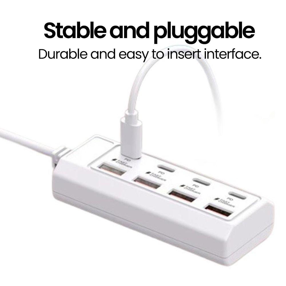 4USB 4Type-c Charger Socket 8 in 1 Power Outlet Adapter Compatible with Computers/Plugs