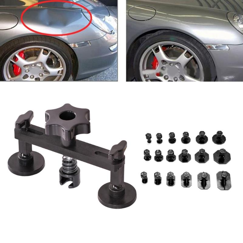 Auto Body Dent Pullers Car Dent Pullers Set with Double Poles Bridge Dent Pullers and 18Pcs Pulling Tabs Repair Dent