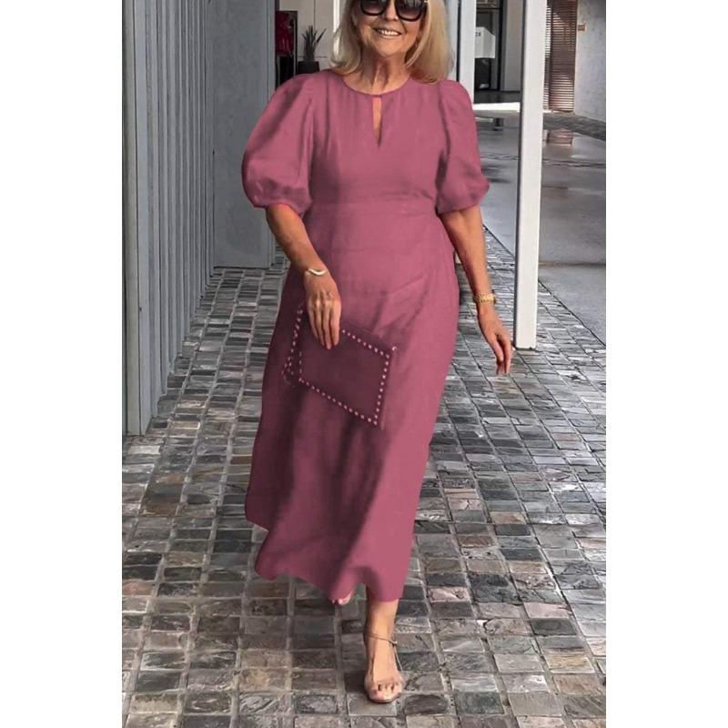 

DAFIFY женские модные летние весенние однотонные повседневные платья с коротким рукавом и круглым вырезом с высокой талией и принтом XXXXXL розы красного