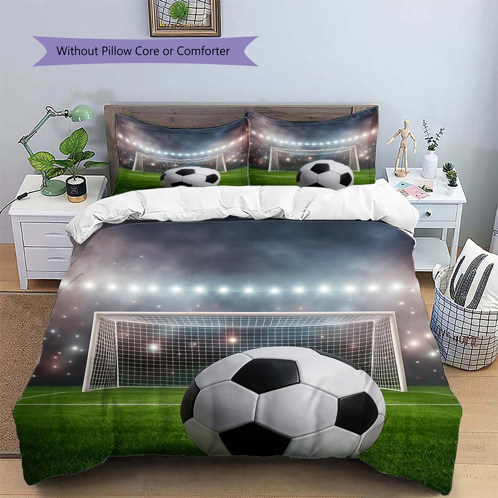 Set cu cuvertură și fețe de pernă cu model de desene animate Decorare casă Cadou de ziua de naștere (1 * husă de pilotă + 2 * fețe de pernă, fără miez)