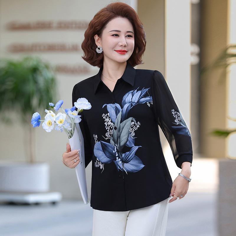 Elegant Chinese-Style Seven-Sleeve Women's Summer Top – New Arrival, Waist-Cinched, Stylish for Mother's Wardrobe
