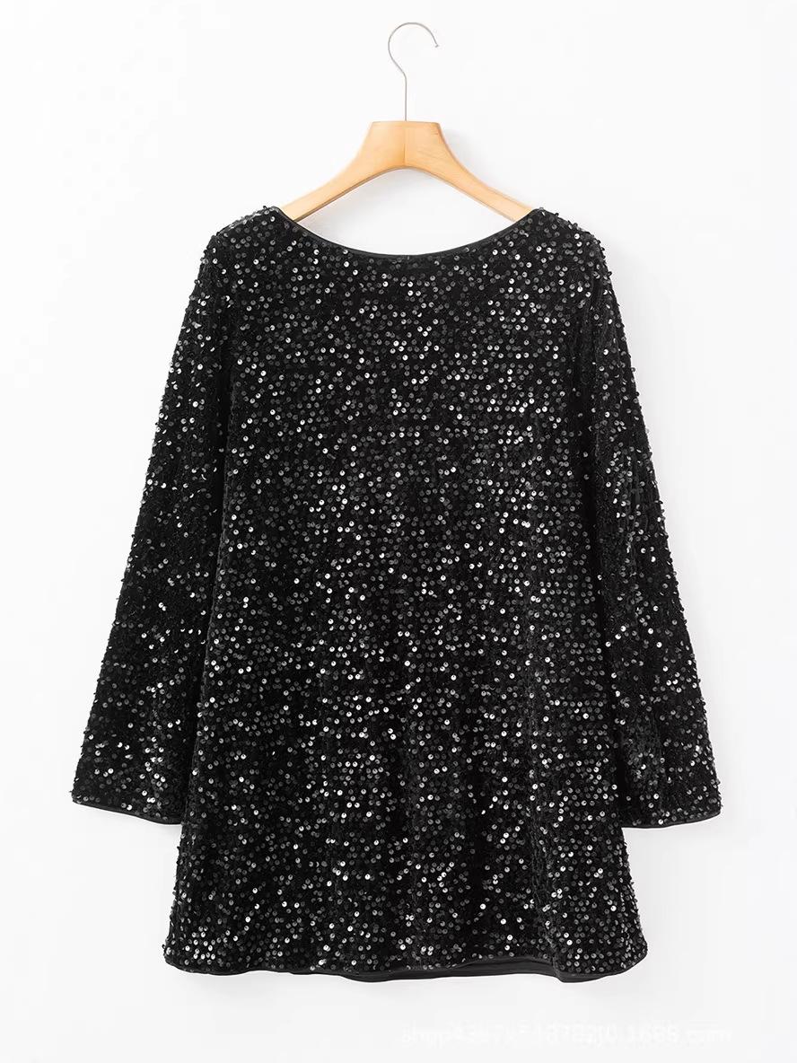 

2025 Elegant Sequined Bow Tie Lace-up Dress: European & American Fashion, High-Waisted Short Skirt Medium рожевий червоний колір