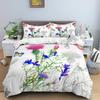 Butterfly Bedding Set 3D Flower Duvet Cover Quilt Cover with Zipper Queen Double Polyester Comforter Set Kid Girl Christmas Gift