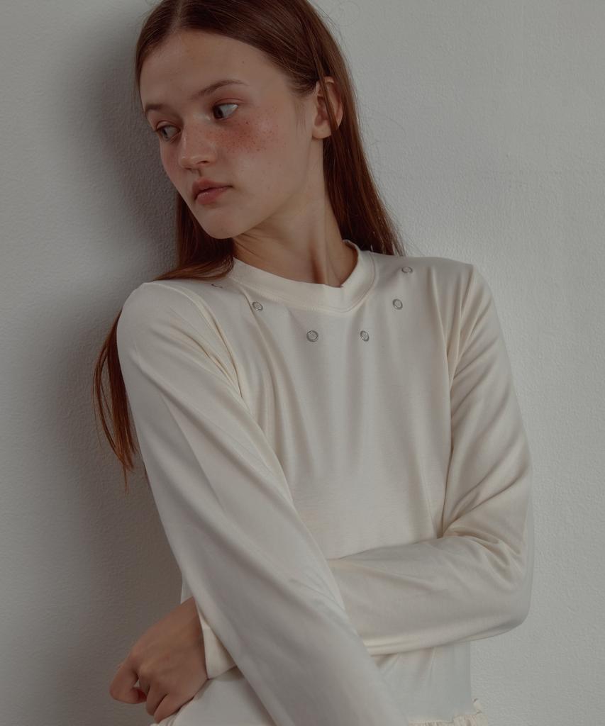 Leteoli Eyelet Frill Long Sleeve_Ivory