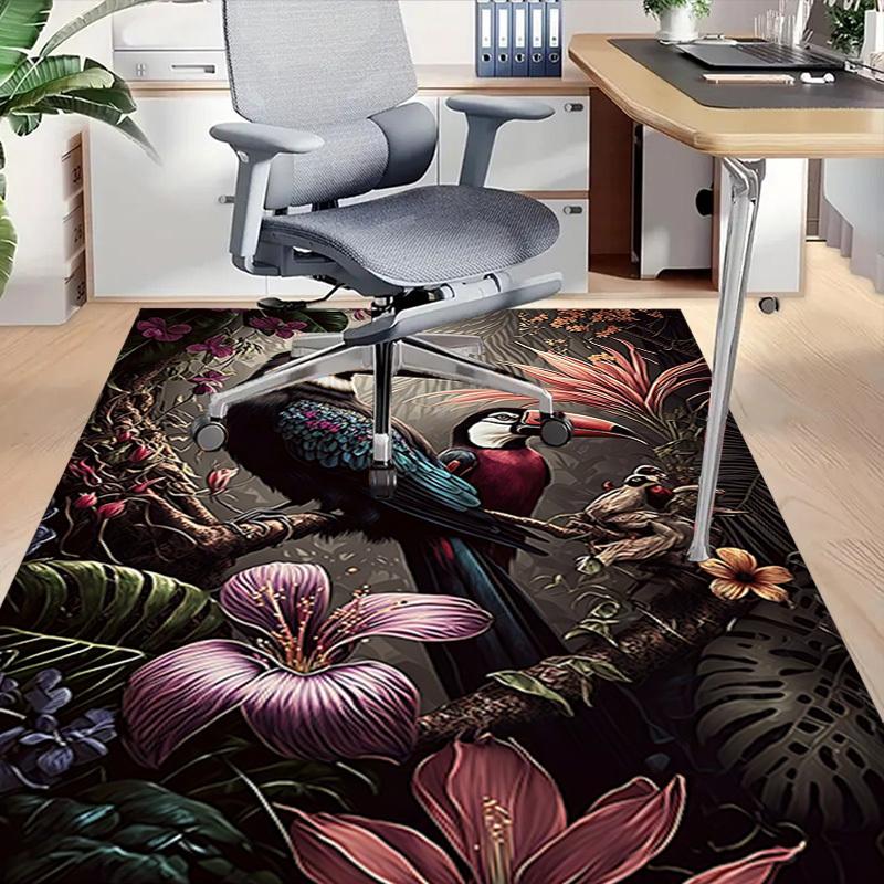 1pc Toucan Jungle Carpet Anti Slip Polyester Floor Mat for office.Bedroom