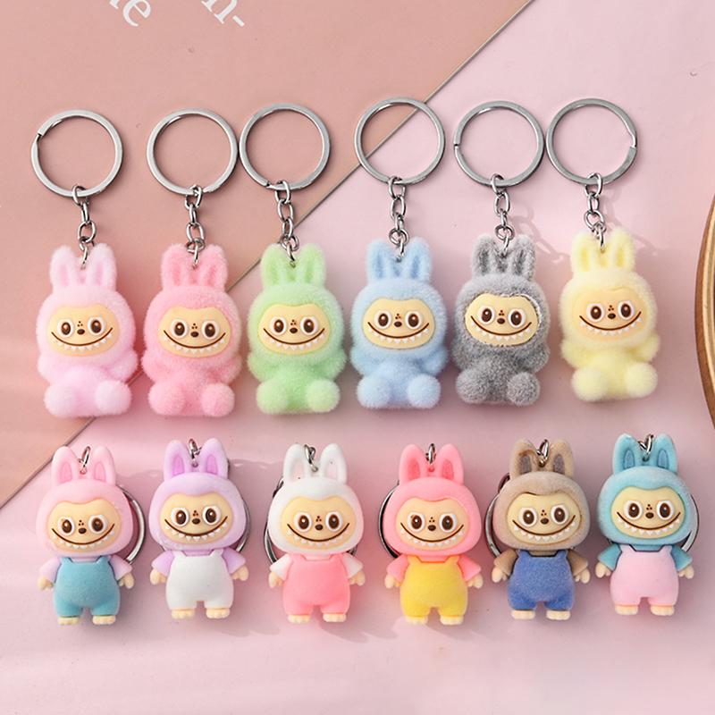 Flocking Doll Cute Pendant Creative Cartoon Keychain Mobile Phone Chain Bag Pendant Gifts