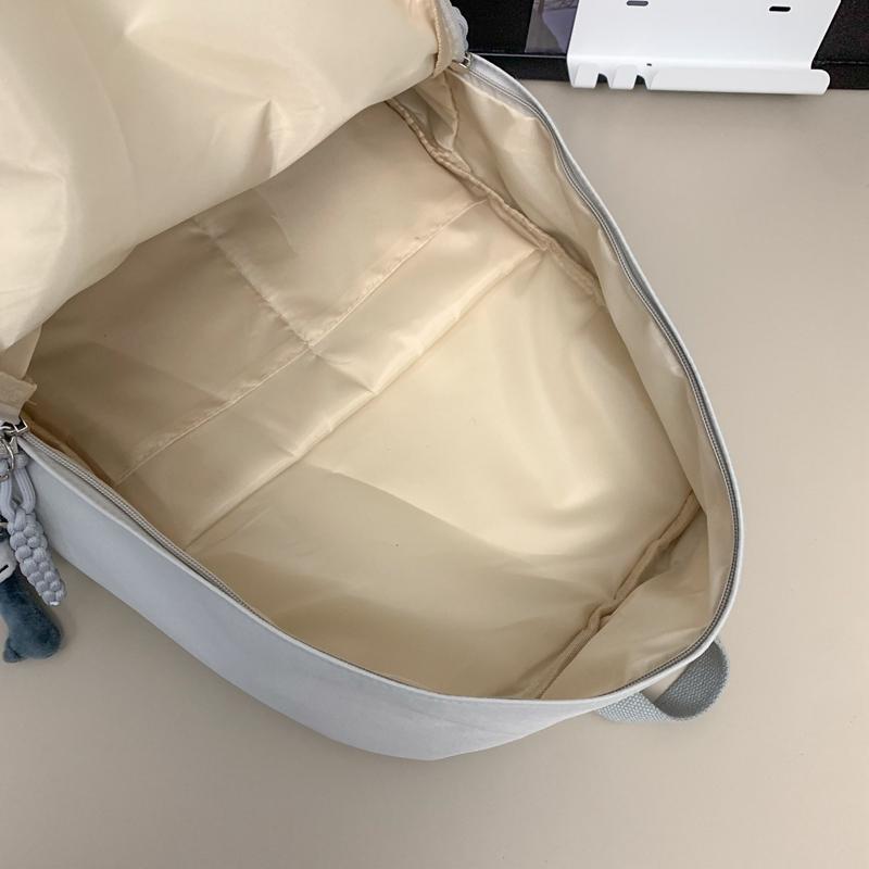 Student School Bag Women's Large Capacity Backpack Solid Color Men's Backpack