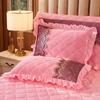 Saia de cama de veludo quente de luxo supermacia, colcha acolchoada de flanela grossa, capa de cama antiderrapante, fronha não incluída, cubre cama