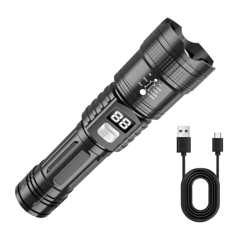 Rechargeable Flashlight Portable Charging Super Bright Outdoor Zoom Home Long-range Focus Waterproof Flashlight