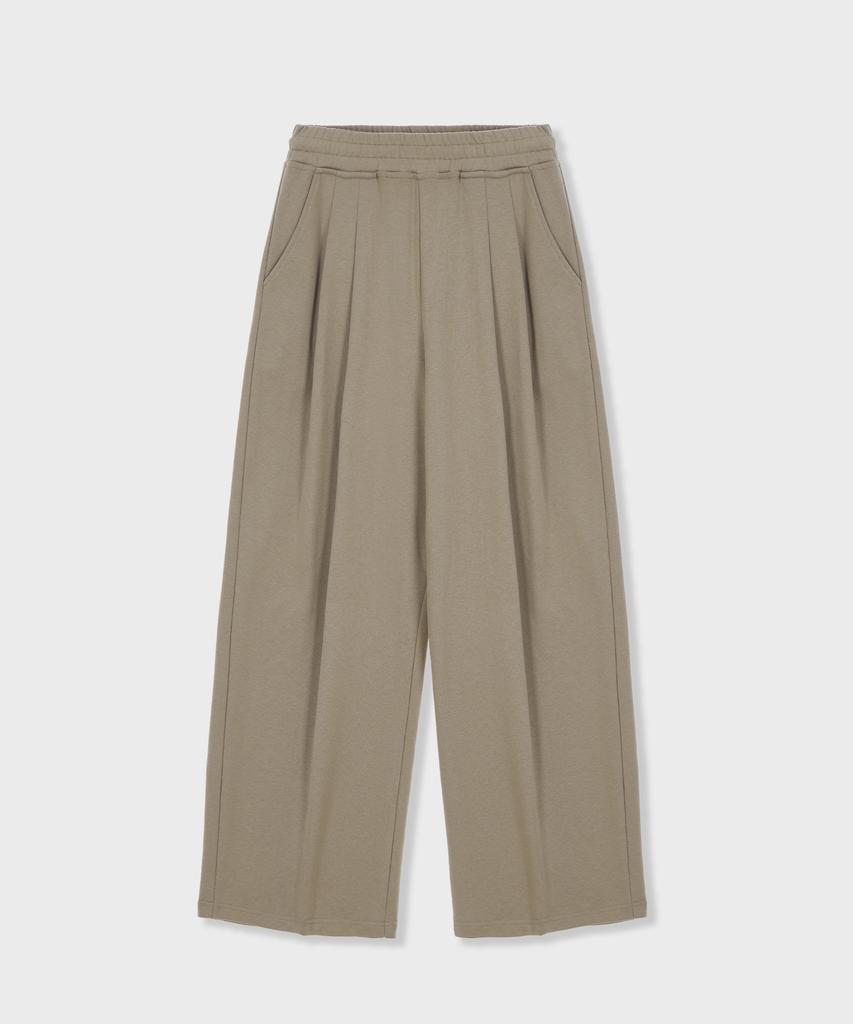 GLW Wide Double-Pleat Sweatpants Beige