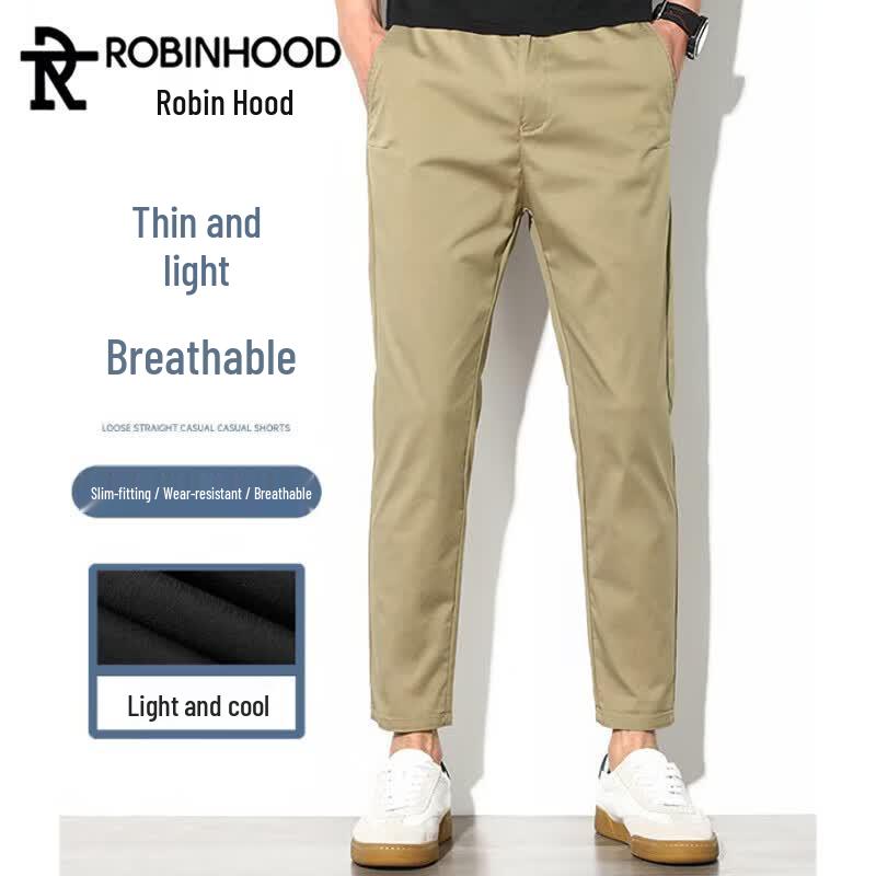 ROBINHOOD Men s Summer Breathable Cropped Casual Pants 33