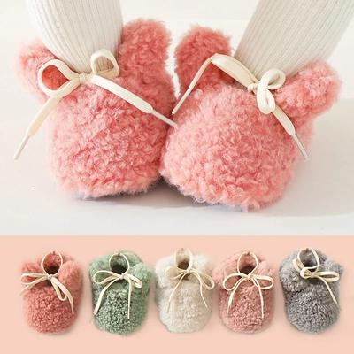 New Winter Slippers Socks Cute Rabbit Anti-slip Home Floor Thicken Cashmere Warm Thermal Baby Shoes for Toddler Newborn