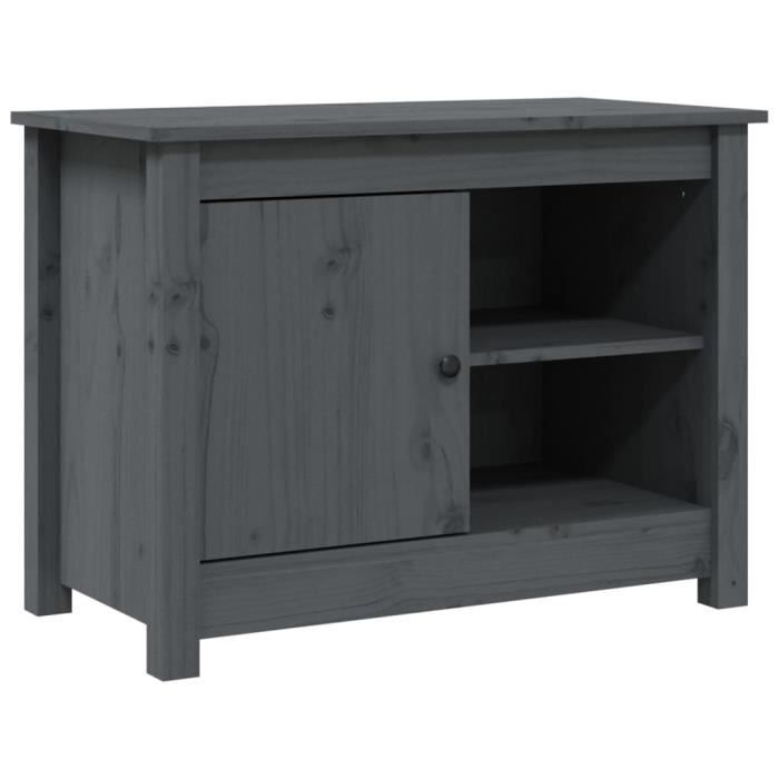 VidaXL Meuble TV Gris 70x36,5x52 cm Bois de pin massif 814581