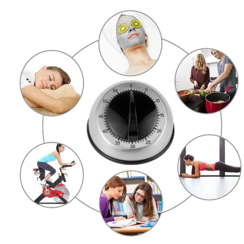 Black Cooking Baking Timer Stainless Steel Mechanical Stopwatch  Classroom