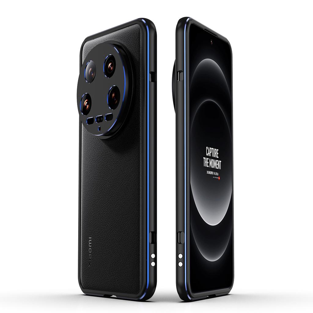 For Xiaomi 14 Ultra Phone Bumper Case Anti-Drop Metal Frame Shell with Camera Rear Lens Cover