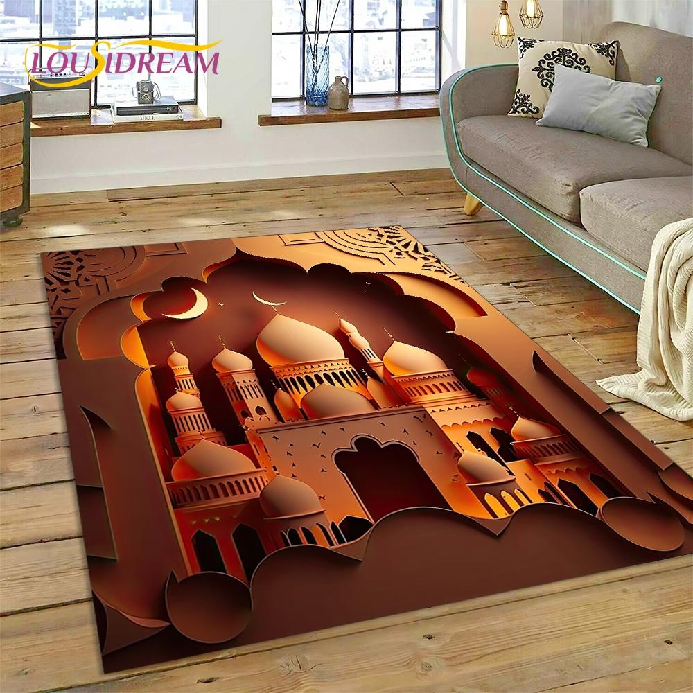 Muslim Islam Prayer Kneeling Poly Mats Mandala Rug Carpet for Living Room Bedroom Home Decor,Non-slip Decoration for Sofa Gift