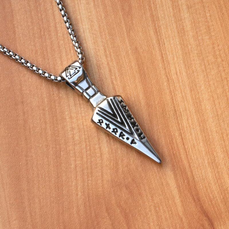Nordic Rune Arrow Titanium Steel Pendant Men's and Women's Fashion Creative Pendant Necklace Jewelry