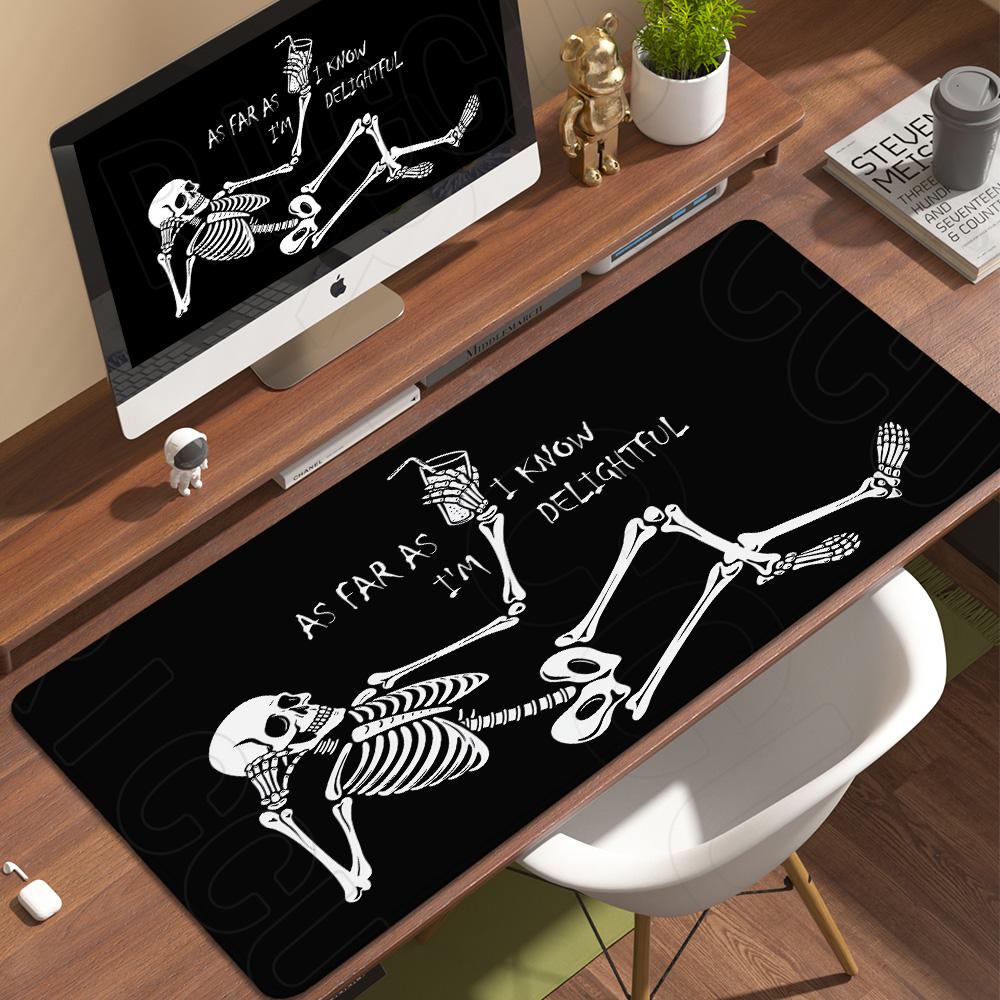 XXL wacky Funny Skull Design Mouse Pad print Skeleton Mousepad Office Rubber Large Desk mat Desk accessories Gaming Keyboard Mat