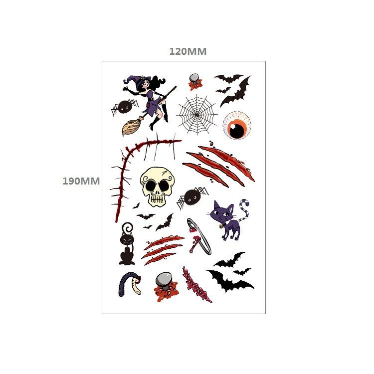 Halloween Horror Fake Narbe Kratzer Spinne Fledermaus Simulation Aufkleber Wassertransfer Set Tattoo Aufkleber