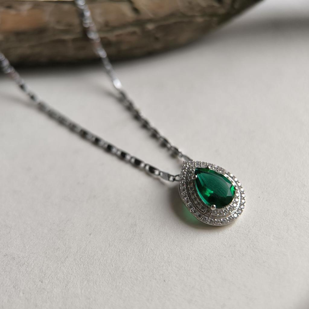 Серебряная подвеска с изумрудом nano 2.238ct (2197324)