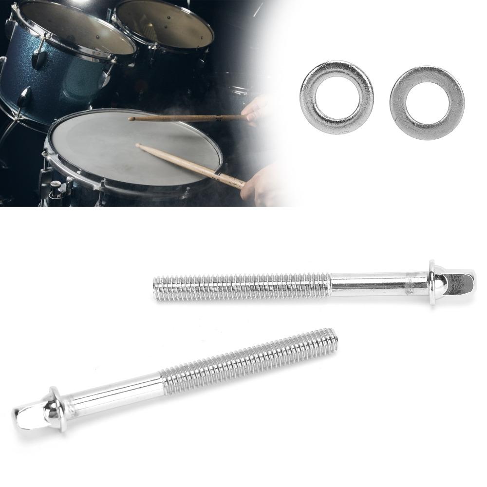 6PCS Metal Material Drum Tension Rods Silver Drum Kit Screw Set Drum Tight Screws For Jazz Drum Kit