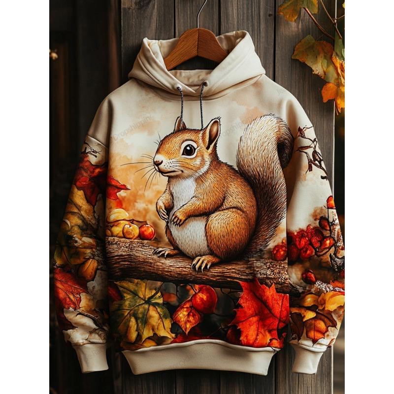 Funny Animal Hoodies Chicken Squirrel Horse 3D Print Women's Hooded Sweatshirts Pullover Y2K Tops Tracksuit Unisex Coat Clothing