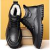 2025 Winter Shoes Mens Snow Boots Warm Plush Cold Winter Fashion Brand Male Footwear Non-slip Flat Ankle Boots Black