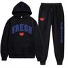 European Size Plus Fashion Printed Sweater Autumn and Winter Fleece Warm Hoodie Casual Sports Women's Suit