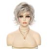 Ženy Krátká blond Hnědá Šedá Syntetická přírodní kudrnatá paruka s ofinou Vrstvené nafouklé vlasy Odolné vůči teplu Denní párty Cosplay Použití Paruky