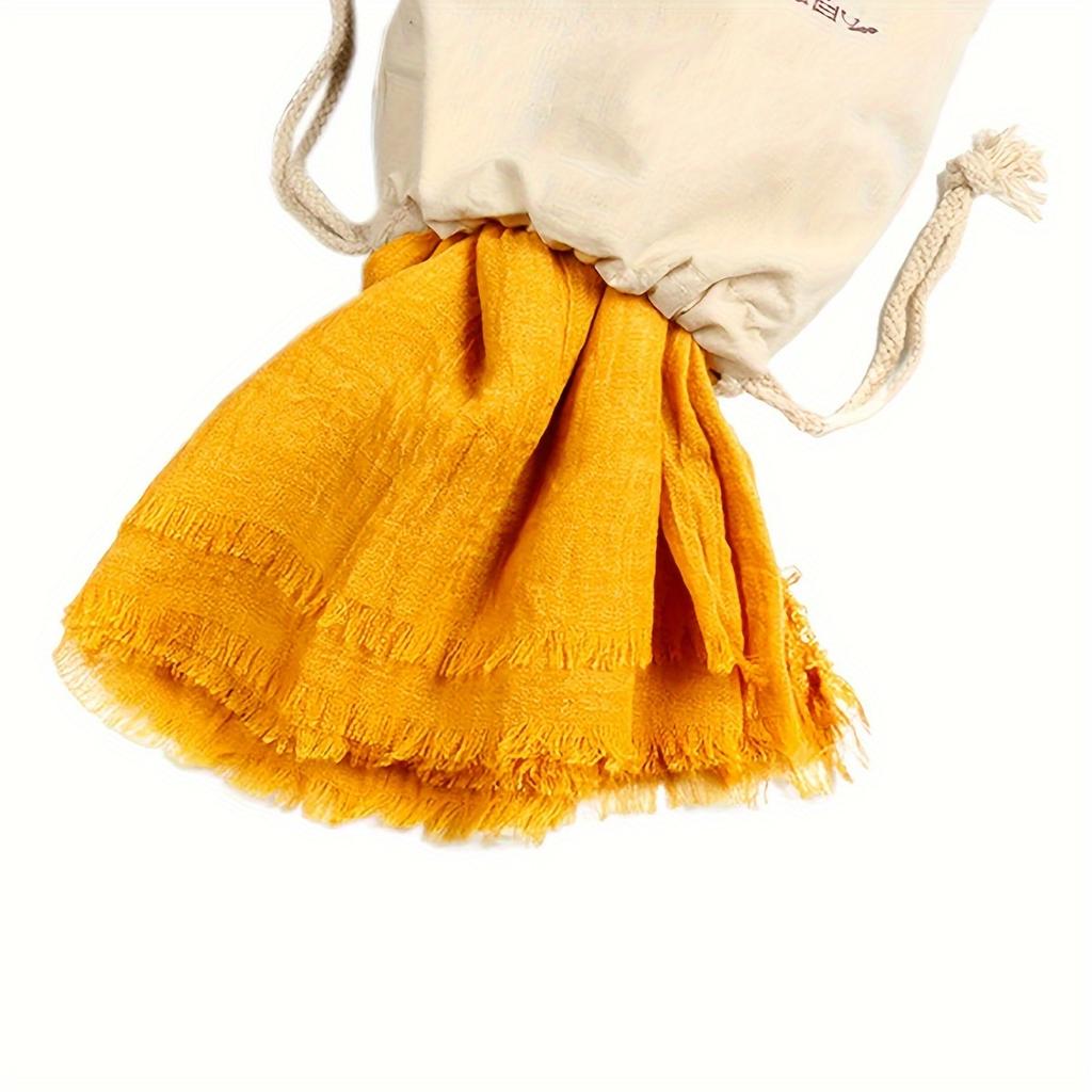 Bohème Style Solid Color Scarf Lightweight Breathable Windproof Beach And Desert Travel Stole Sun Protection Cloak