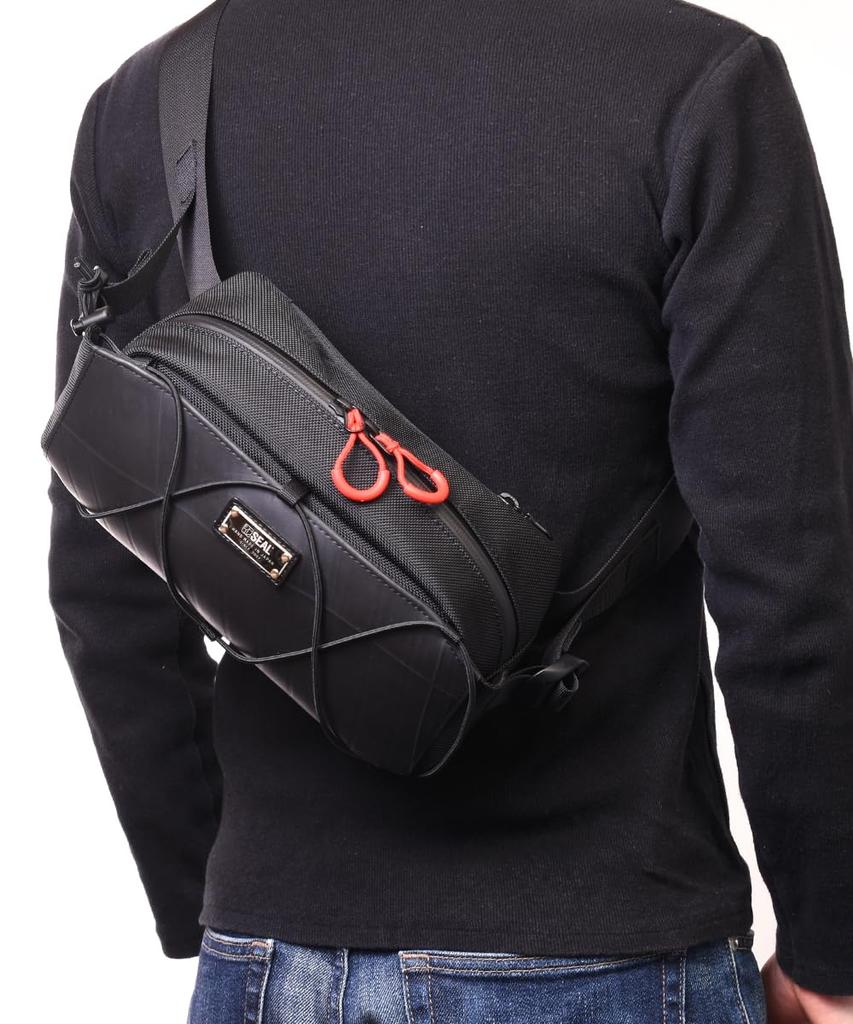 SEAL Elastic Bodybag Body Bag Waterproof Shoulder Bag Waist Bag Bike Crossbody Bag Men's PS-214BK