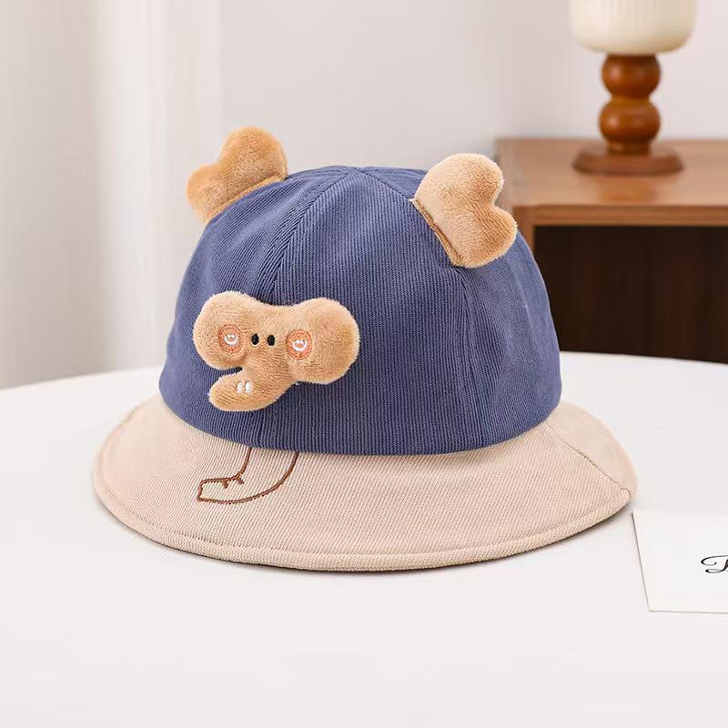 Autumn Embroidered Baby Fisherman Hat - Versatile Sun Protection & Warmth