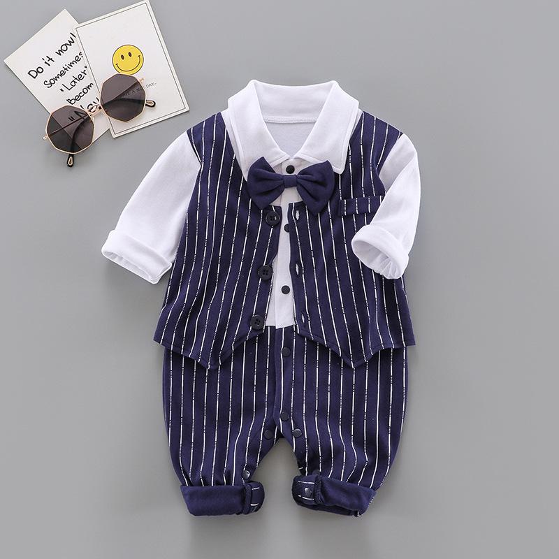 Baby Junge Langarm Strampler im koreanischen Stil - Herbst/Frühling Gentleman Body Schlafanzug