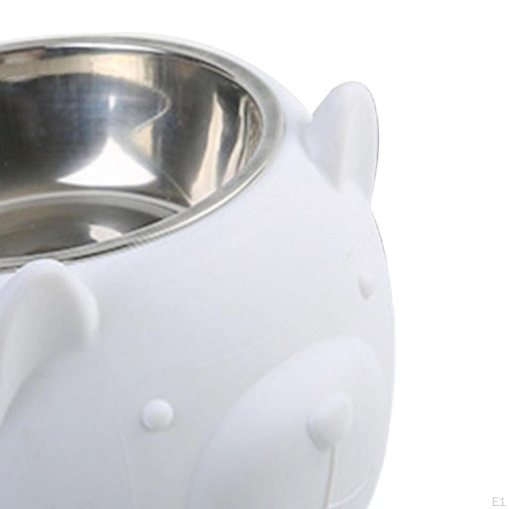15° Tilted Dog Bowl Slanted Lightweight Cartoon Sturdy Pet Supplies Easy To Food Stainless