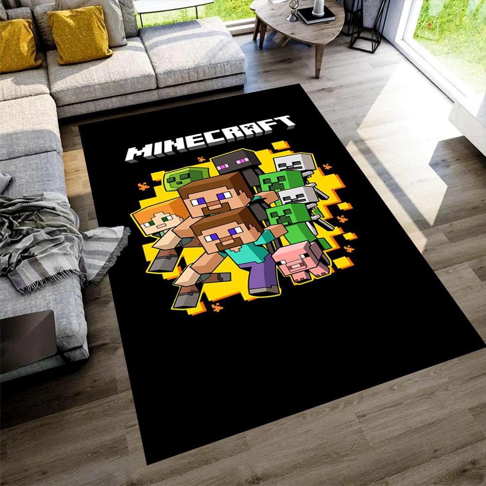 Minecraft Floor Rug Office Rug Perfect for Outdoor Game Room Entryway Kitchen Anti-slip Rug Anime Office Decor