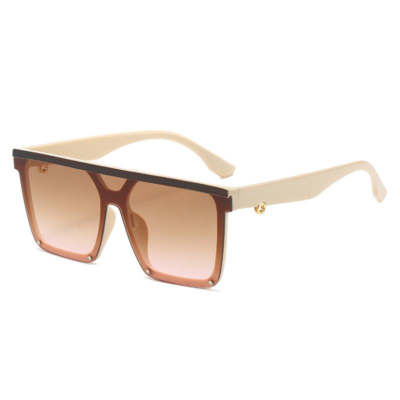 Square Sunglasses, Simple One-Piece Glasses, Street Photography, Large-Frame One-Piece Sunglasses.