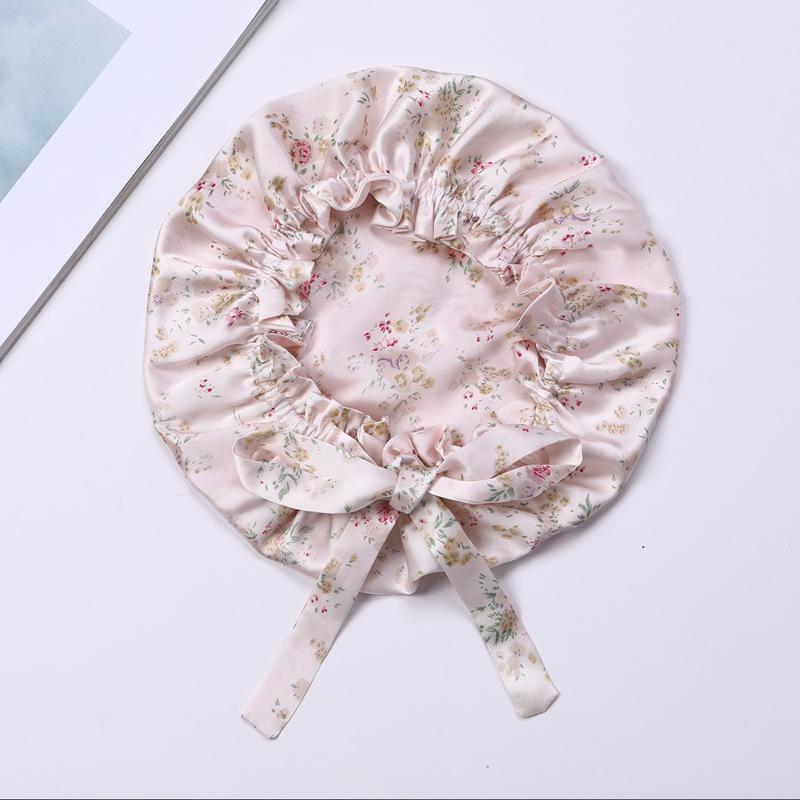 

Double Layer Mulberry Silk Sleep Cap for Women - Hair Care & Postpartum Protection