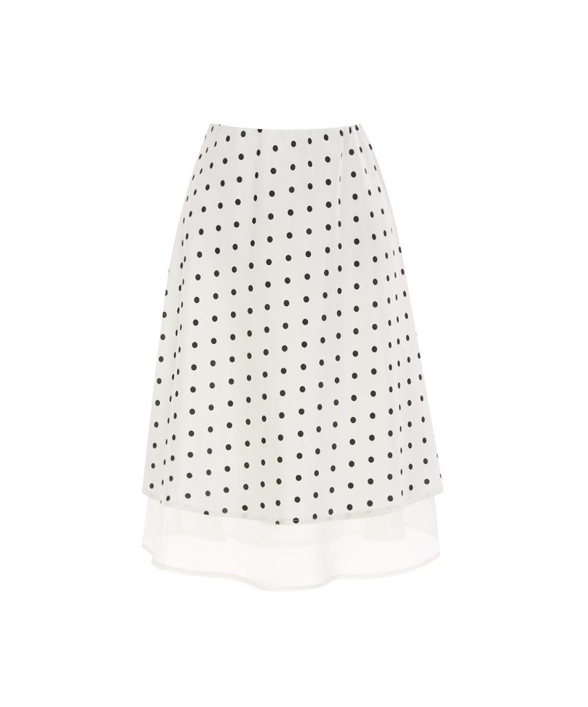 PAIGEFLYNN Chiffon Contrast Satin Dot Skirt_P6Bsk014C