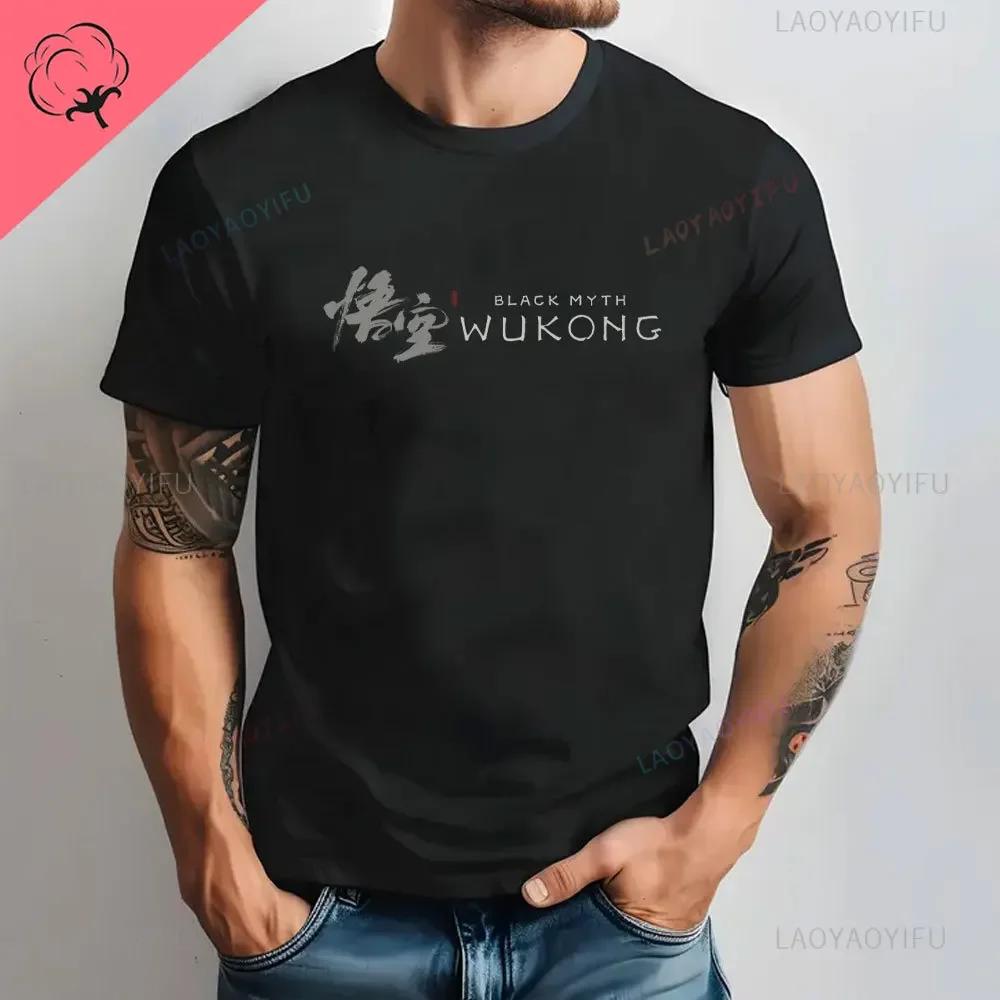 Black Myth Wukong Sun Wukong T-shirt Monkey King Gamer Print Tops Gift for Him Video Game Men Clothing Cotton Tee Graphic Shirts