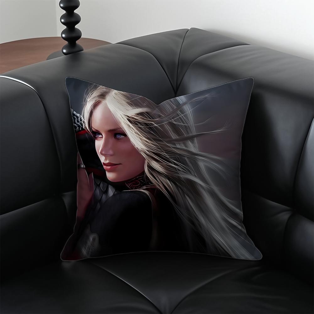 rRhaenys Targaryen Pillow TV Drama Cushion Cover Pillow Case Antidustmite Invisible zipper silky plush cushion