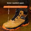Waterproof Work Shoes High Man Rotating Button Safety Shoes Anti-slip Rubber Outsole Work Boots Sneakers with Steel Toe Cap