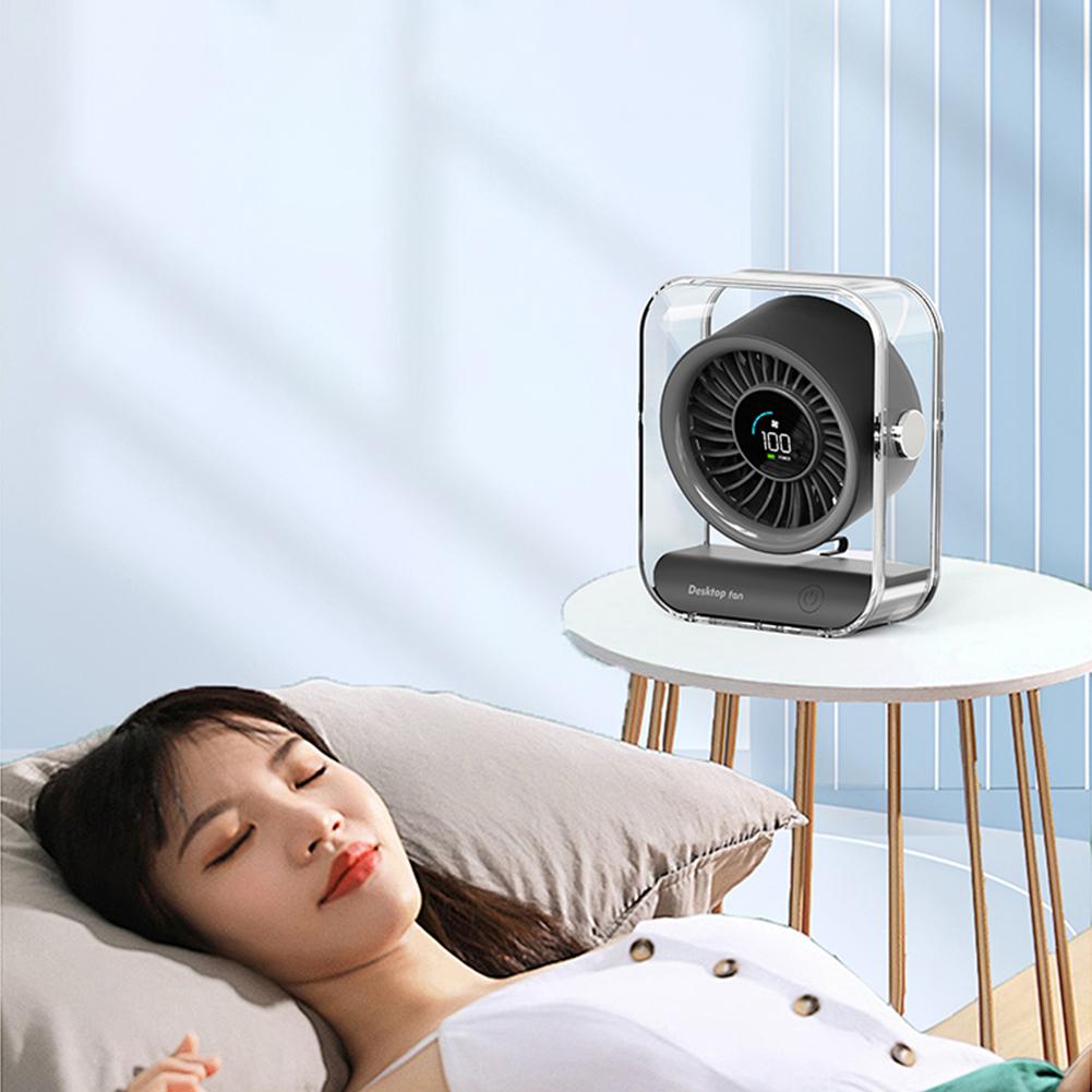 Portable Desk Fan Ultra-Quiet Fans USB/Rechargeable 30° Rotation Portable Table Desktop Air Circulator Fan for Home and Office